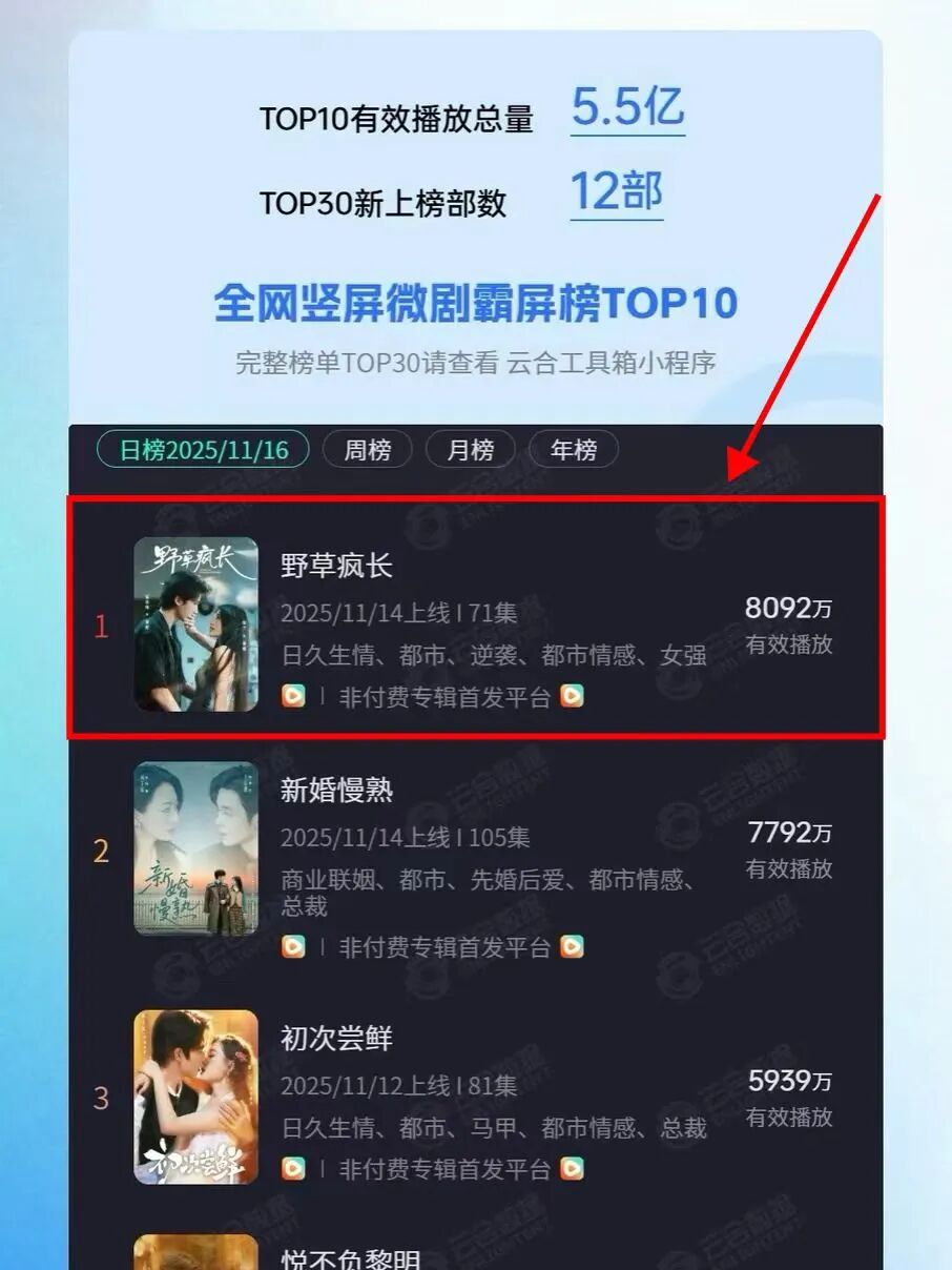 播放量超8亿！《野草疯长》如何以“情感流”俘获观众？第1张