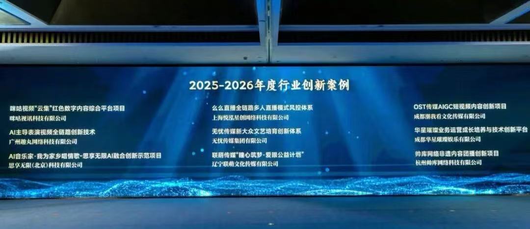 喜报|权威认证!OST传媒获评中演协2025-2026年度行业创新案例第2张