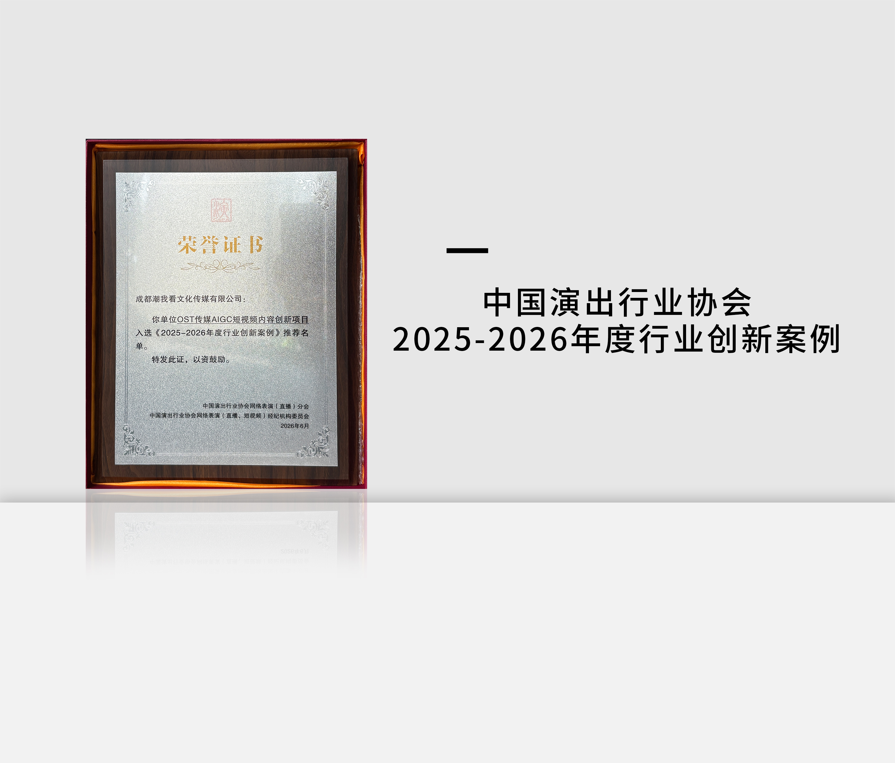 中国演出行业协会2025-2026年度行业创新案例